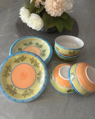 Set 6 piattini e 6 ciotole frutta/dolce