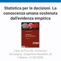 Statistica per le decisioni.La conoscenza umana.. 