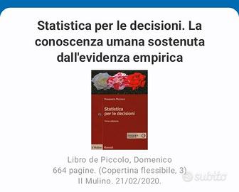 Statistica per le decisioni.La conoscenza umana.. 