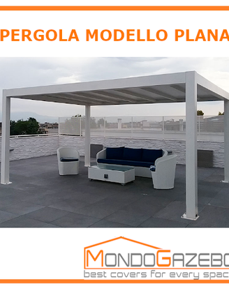 pergola Plana in PVC con tetto piano su misura