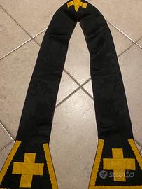 Stola sacerdotale viola damascata con croci dorate