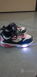 Scarpe Champion bimba rosa blu LED 28