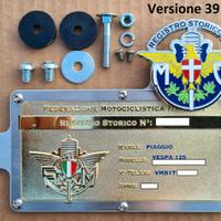Porta targa FMI Alluminio senza colla o fori vespa