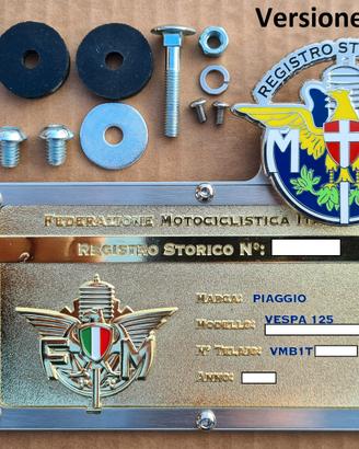 Porta targa FMI Alluminio senza colla o fori vespa