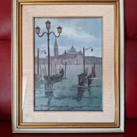 Dipinto olio su tela - Acqua alta a Venezia