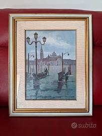 Dipinto olio su tela - Acqua alta a Venezia