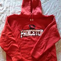 Felpa cappuccio vintage Under Armour rossa Footbal