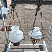 vecchi lampadari ottone 