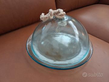 Tortiera con  cupola e piatto in vetro