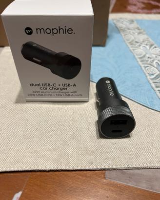 Caricabatterie doppio USB-C/A Mophie 32W per auto