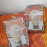 Coppia lampade con cubo in vetro design