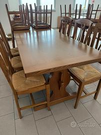 Tavolo rovere massiccio + sedie