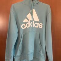 Felpa Adidas hoodie con cappuccio taglia S azzurro