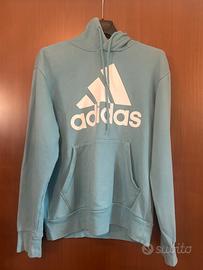 Felpa Adidas hoodie con cappuccio taglia S azzurro