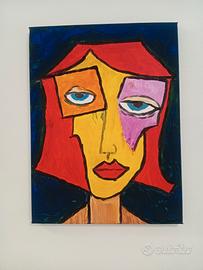 Quadro in arte Cubismo Moderno dipinto a mano 