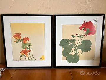 Coppia serigrafie botaniche philip sheffield
