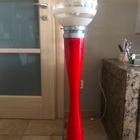 Lampada da terra vetro Murano rossa cm. 100