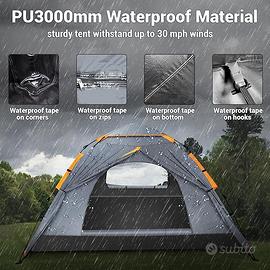 Tenda da campeggio 3 Persone Pop Up Automatica