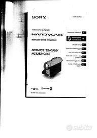 Manuale videocamere SONY HANDYCAM DCR