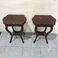 Coppia Comodini in legno massello mogano barocco