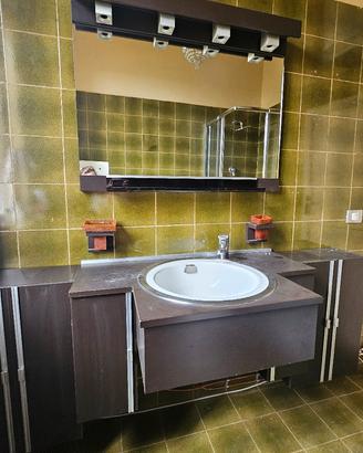 mobili accessori bagno legno nero anni '70