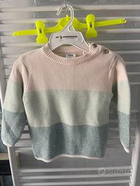 Maglioncino zara 3/4anni in cotone beige e verde