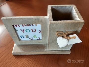 portapenne e portafoto shabby chic