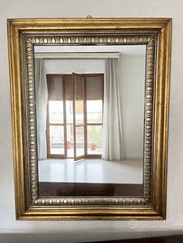 Specchio Rettangolare Vintage con Cornice Dorata