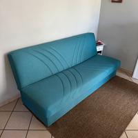 divano letto, piazza e mezza azzurro