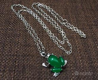Collana Rana Gemma Verde Giada Portafortuna 🐸
