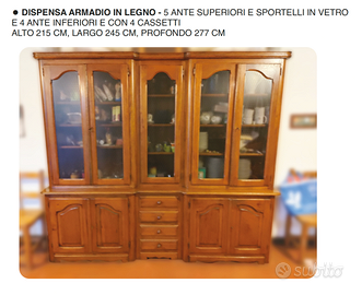 DISPENSA ARMADIO in legno naturale - 5 ante