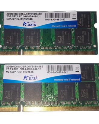 RAM DDR2 4Gb (2x2Gb) SODIMM 2RX8 800Mhz ADATA