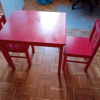 TAVOLINO PER BIMBI E DUE SEGGIOLINE