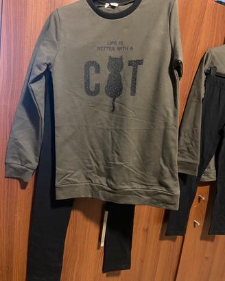 Completo bimba calfo cotone tg 10 anni