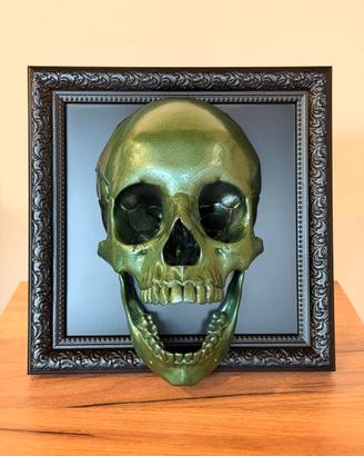 quadro 3d teschio 25x25 cornice nera