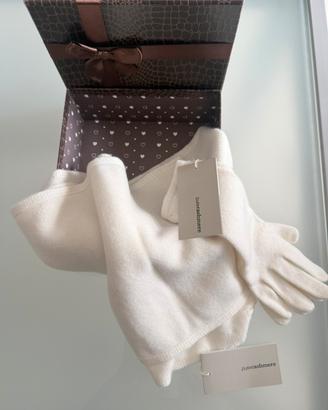 Coordinato sciarpa e guanti in puro cashmere