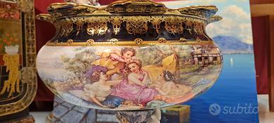 vaso barocco son dipinto francese a tutto tondo