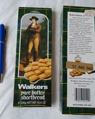 Scatola Walkers biscotti burro Scozia anni '90