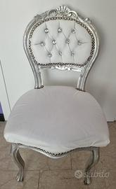 Sedia Barocca in ecopelle bianca