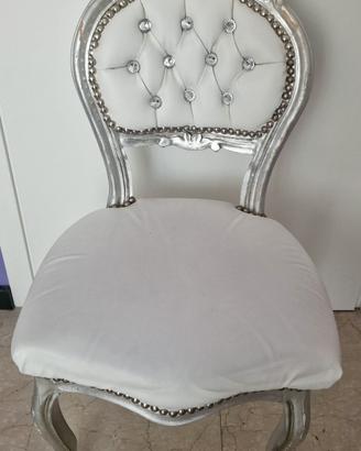 Sedia Barocca in ecopelle bianca