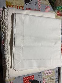 Coppia Lenzuola cotone antico grosso ricamati