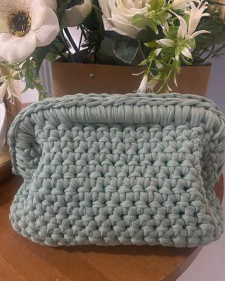 Borsa clutc bag fatta a mano con fettuccia