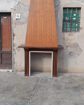 copri camino caminetto in noce