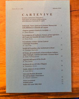 Cartevive. Bollettino dell’archivio Pezzolini