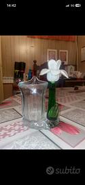 Vaso soliflore vintage vetro Murano fiore bianco