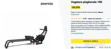 Vogatore pieghevole Decathlon come nuovo