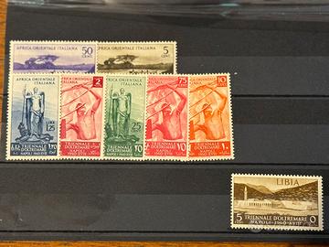 Francobolli colonie Italia 1940 AOI e Libia