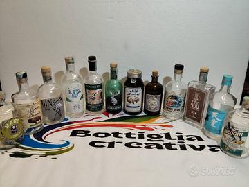 LOTTO MIX GIN TEMA ANIMALI 12 BOTTIGLIE VUOTE 