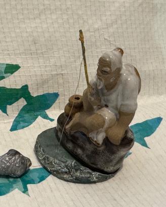 2 Statuine – Pescatore Orientale e Tartaruga
