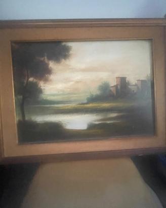 Quadro dipinto a olio su tela Servolini